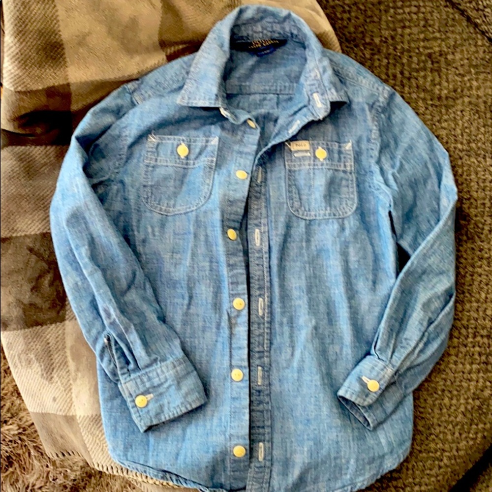 Polo girls button down jeans shirt.